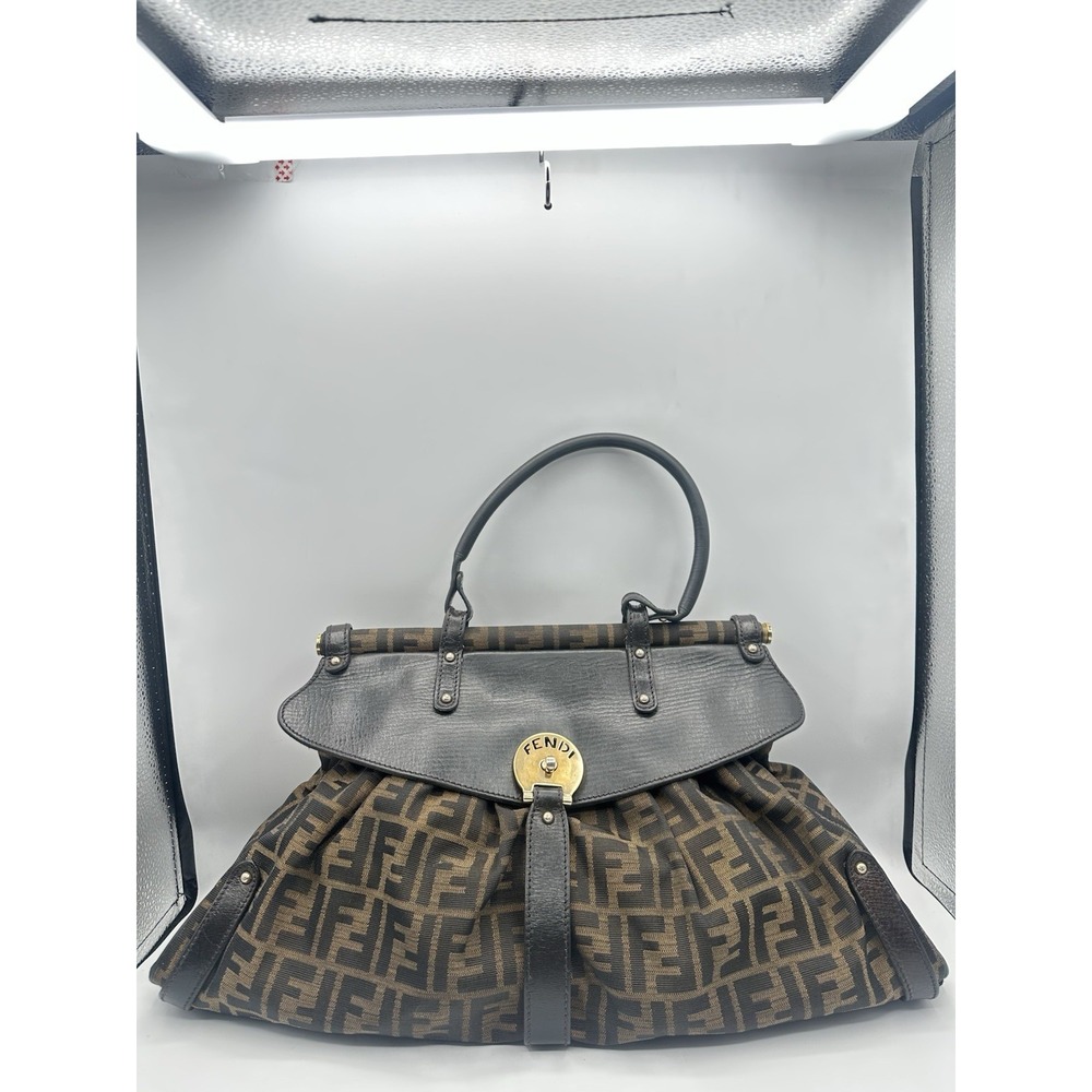 Fendi Zucca Magic Bag Vintage Brown FF Monogram Canvas Shoulder Bag